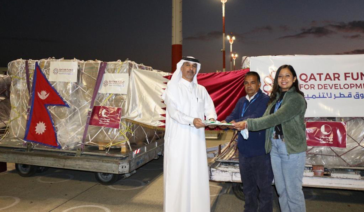 Qatar Fund for Development Sends 4 Tons of Medical Aid to Nepal